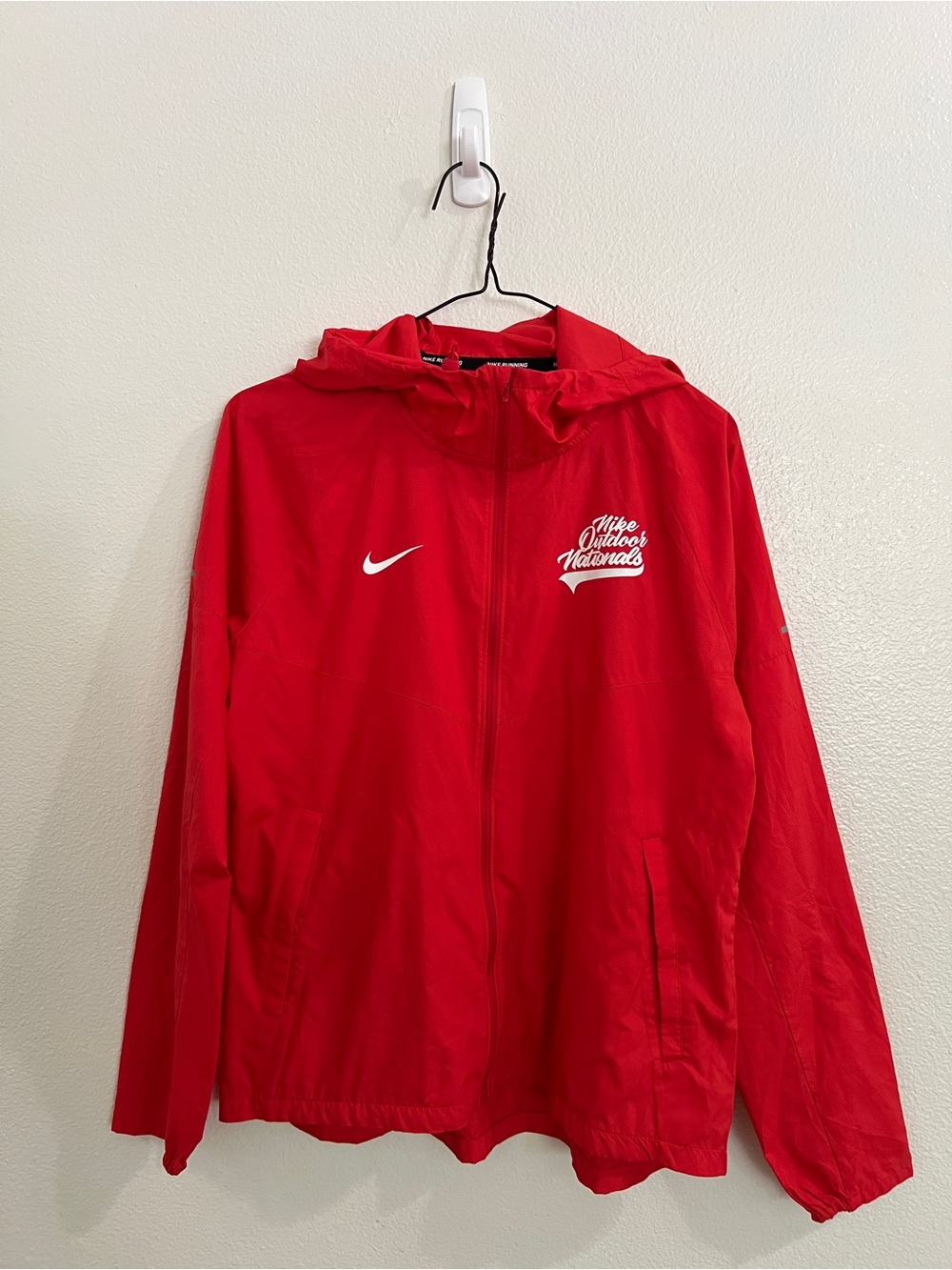 Nike Red Running Jacket with Reflective Swoosh